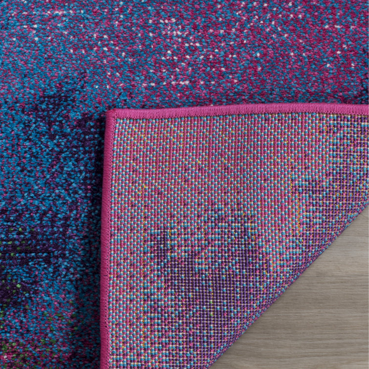 Ebern Designs Clara Performance Pink/Purple Rug Wayfair